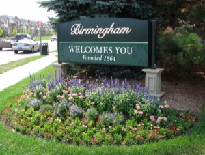 Birmingham MI welcome sign