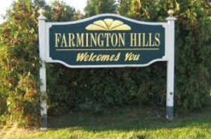 Farmington Hills, MI welcome sign